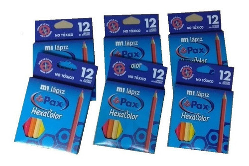 Lápiz Color Pax Hexacolor Caja X 12 Unidades Cortos Qpañzm 0