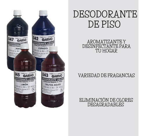 Desodorante De Piso Esencias Concentradas P/ Diluir X 4 Unid 1