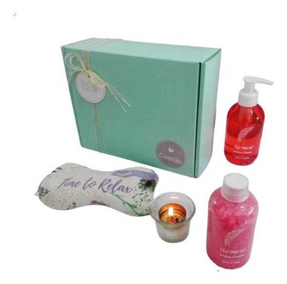 Set Aroma Caja Regalo Box Rosas Kit Relax Zen N44 Feliz Día 1