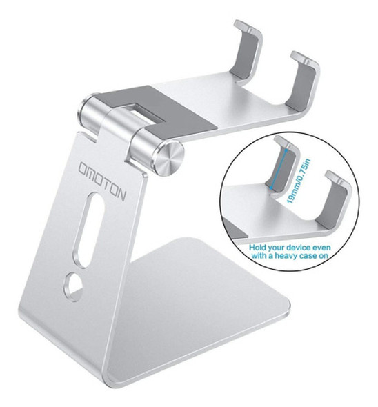Soporte Con Antideslizante Para Celulares Plateado 1