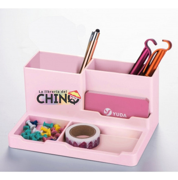 Organizador De Escritorio Ibi Craft Cuatro Div. Rosa Pastel 0
