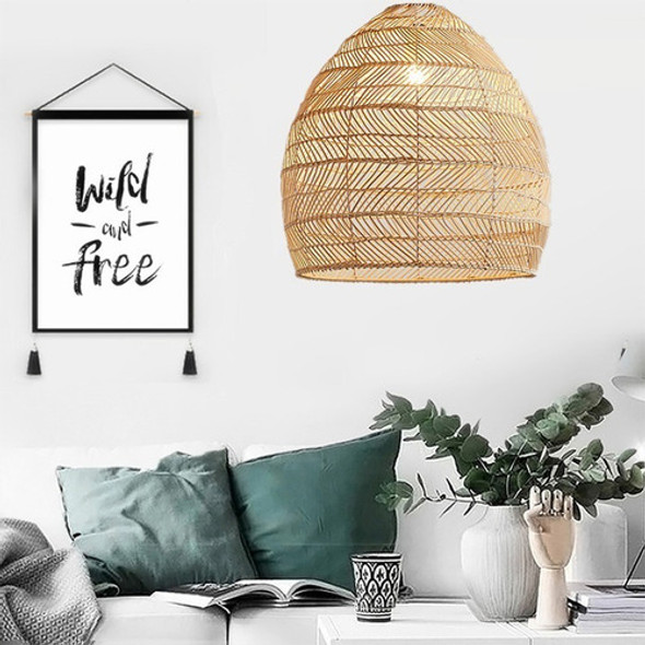Colgante Techo Lampara E27 25cm Rattan Bambu Fibra Natural 1
