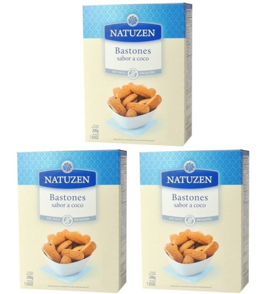 Galletitas Bastoncitos Natuzen De Coco Sin Tacc 200g Pack X3 0
