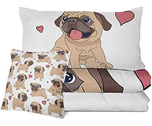 Juego De Edredón Sleepwish Puppy Pug, Edredón De Tamaño Dobl 1