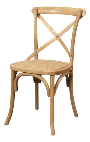 Silla De Comedor Vienesa Cross Madera Beech Asiento De Ratan 0