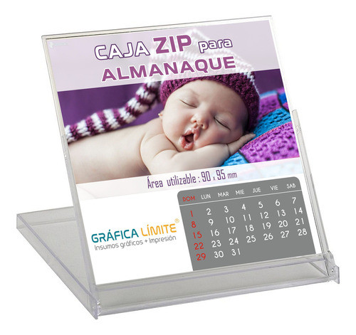 Caja Zip Calendario Almanaque Acrilica Plastica Souvenir 20u 0