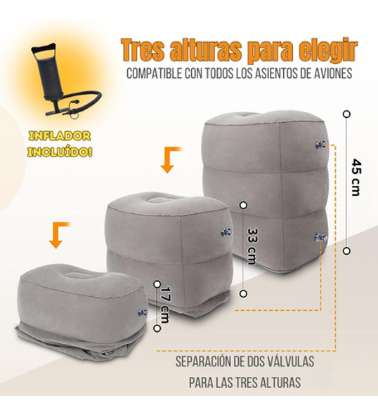 Apoya Pies Inflable Viajero Avion Niños Adultos Con Inflador 1