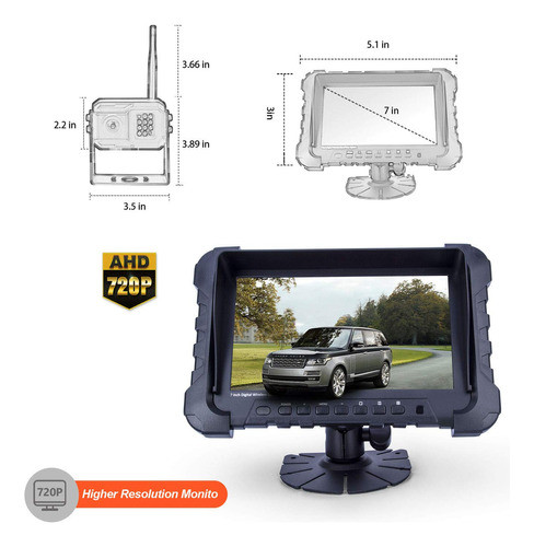 Yuwei Yw-77211 Hd 720p Sistema De Cmara De Respaldo Inalmbri 1