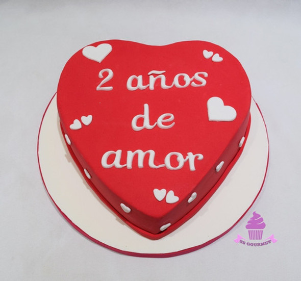Torta Corazon Rojo Aniversario - Tematica Personalizada 0 Torta Corazon Rojo Aniversario - Tematica Personalizada 0
