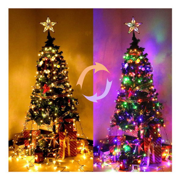 Kemooie 300 Luces Led Parpadeantes Para Rbol De Navidad Con 0