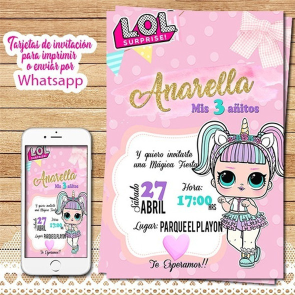 Tarjeta Invitacion Digital Lol Surprises L.o.l Glitter 1 Tarjeta Invitacion Digital Lol Surprises L.o.l Glitter 1