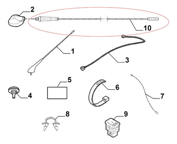 Antena Techo Original Fiat Palio 2005 Al 2007 1