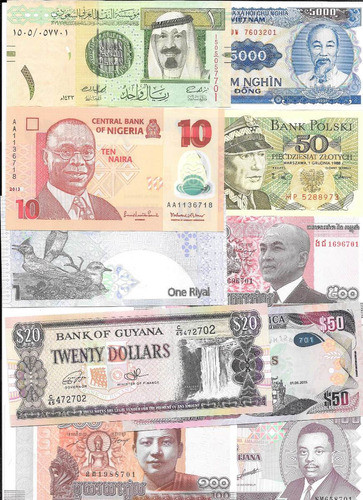 Lote De 100 Billetes Diferentes Año 1964 A 2017 Sin Circular 0