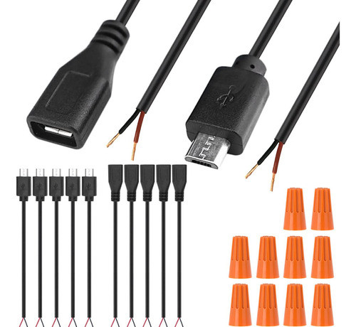 Dkardu Cable Micro Usb Macho Hembra A 2 Extremos De Cable Ab 0
