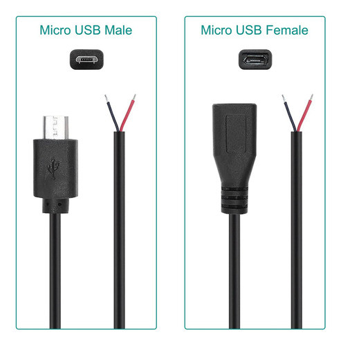 Dkardu Cable Micro Usb Macho Hembra A 2 Extremos De Cable Ab 1