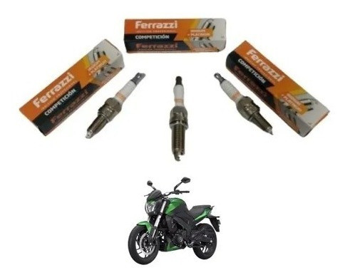 Kit De Bujias Iridium + Platimun Ferrazzi Bajaj Dominar 400 1