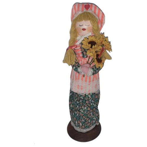 Muñeca Decorativa Con Girasoles Estilo Country 32 Cm 0