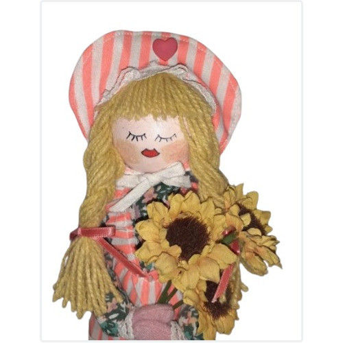 Muñeca Decorativa Con Girasoles Estilo Country 32 Cm 1