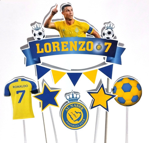 Toppers Cake Adorno Para Torta Al Nassr Cristiano Ronaldo 0