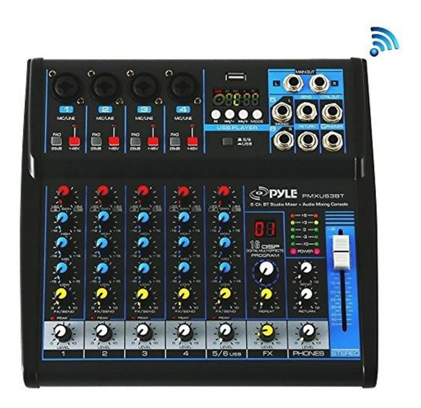 Pyle Consola Mezcladora De Audio Profesional  Interfaz De Si 0