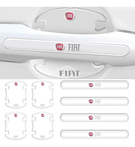 Protector Adhes Transparente De Puerta Y Picaporte Fiat 1