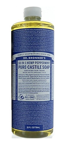Dr. Bronner Hemp Peppermint Pure Castile Oil Hecho Con Aceit 0