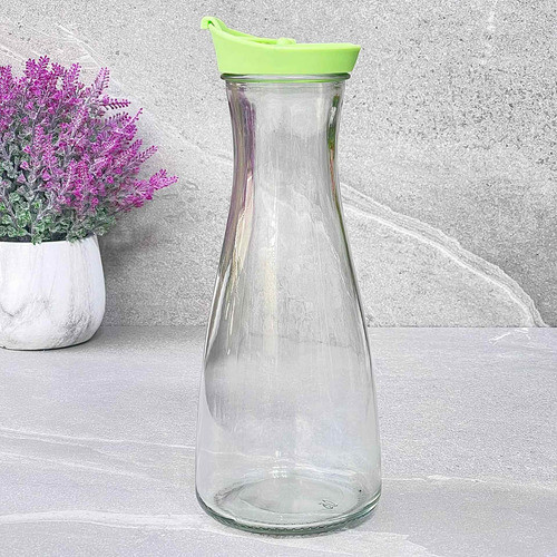 Jarra Vidrio Con Tapa Dispensadora Verde 1l Al 25cm X Ø10cm 0