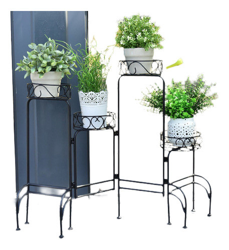 4 En 1 Heavy Duty Metal Flower Pot Rack Plant Soporte De Exh 0
