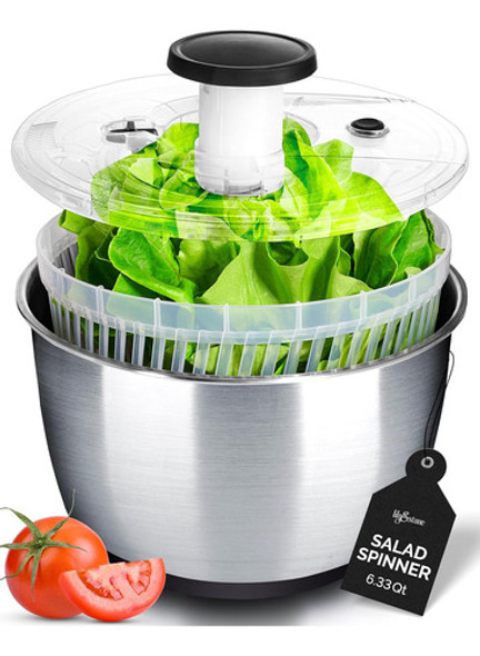 Espinner De Ensalada Grande De Acero Inoxidable - 17 Litros 0