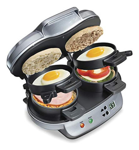 Hamilton Beach Sandwichera De Desayuno Dual Con 0