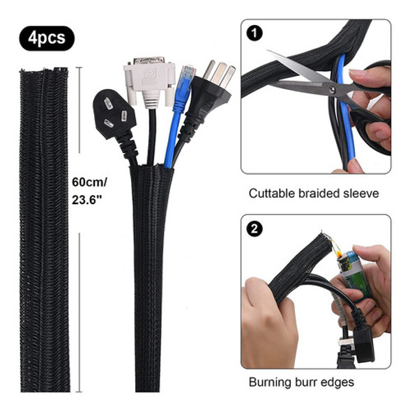 Soulwit Kit De Gestin De Cables, Funda Organizadora De 4 Cab 1