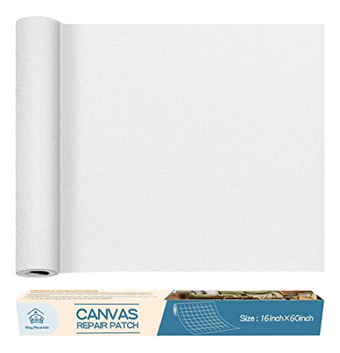 Parche De Tela Autoadhesivo 40x150cm Waterproof Lona Blanco 0