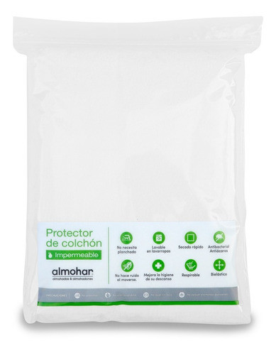 Cubrecolchon Protector Impermeable Toalla/pvc Queen 160x200 1