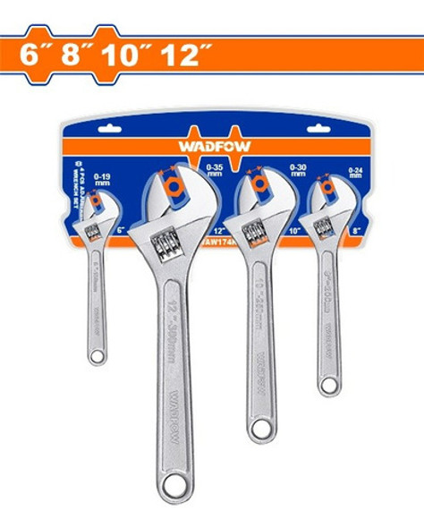 Set De 4 Llave Francesa Wadfow Waw174k - Lnf 1