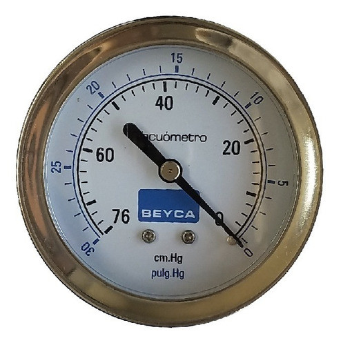 Vacuometro Hermetico 63mm 1/4 Posterior Gas Aire Agua Beyca 0