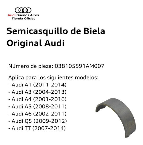 Semicasquillo De Biela Volkswagen Tiguan 2008 Al 2011 1