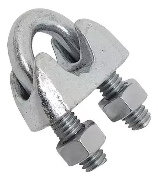 Grampa Prensa Cable Acero Galvanizado 8mm X10u 0 Grampa Prensa Cable Acero Galvanizado 8mm X10u 0