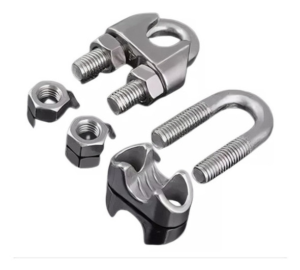 Grampa Prensa Cable Acero Galvanizado 8mm X10u 1 Grampa Prensa Cable Acero Galvanizado 8mm X10u 1