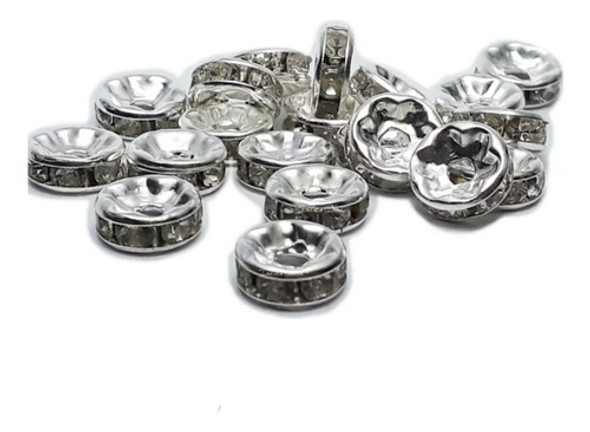 Separadores Con Strass 8 Mm Donas X500 Uds Insumos Bijou 1