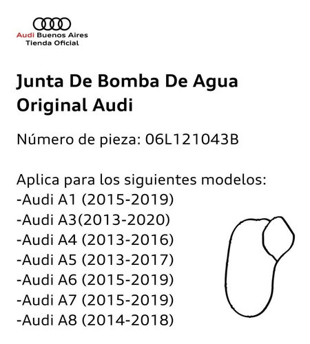 Junta De Bomba De Agua Audi Q8 2020 Al 2021 1