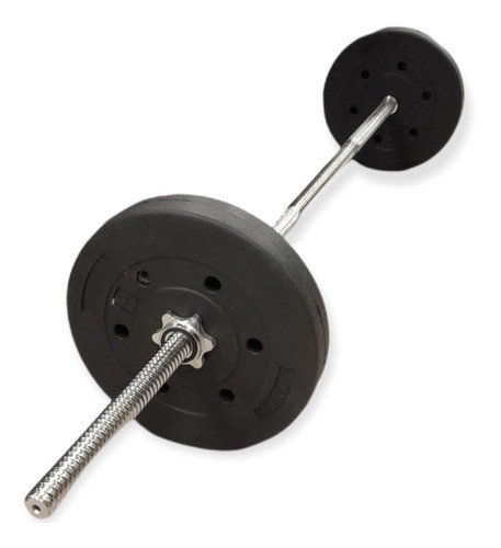 Kit Entrenamiento Barra + 30kg Pesas Fitness Revestidas 0