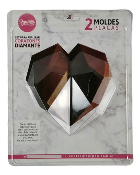 Placa Plastica Corazon Diamante 2 Moldes Deliganga 1 Placa Plastica Corazon Diamante 2 Moldes Deliganga 1