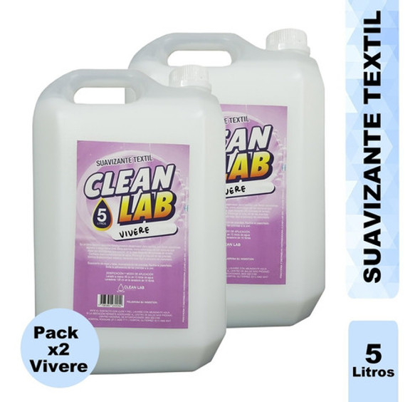 Suavizante Textil Z5 Blanco X 5 Lts X 2 Clean Lab 0