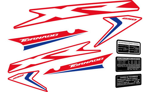 Kit Calcos Completo Honda Xr 250 Tornado - Alta Calidad! 0
