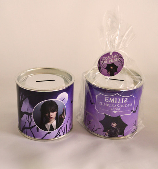 Alcancias Merlina Souvenir Personalizadas X15 Bolsa/etiqueta 1