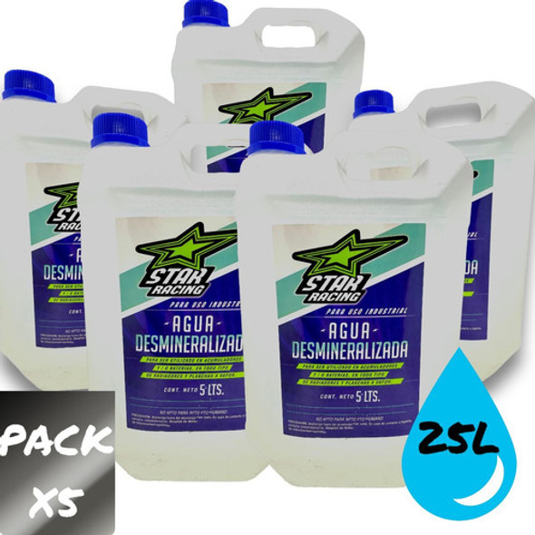 Agua Destilada Desmineralizada X 25 Litros Pack 5 Unidades 0