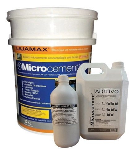 Kit Microcemento Lajamax  22 Kilos Revestimiento Piso Pared 0