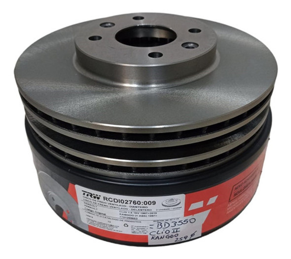 Juego Discos De Freno Trw Renault Kangoo Hasta 2018 259mm 0 Juego Discos De Freno Trw Renault Kangoo Hasta 2018 259mm 0