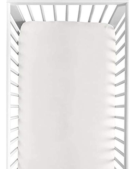 Sweet Jojo Designs Ivory Girl - Sábana Bajera Ajustable Para 0