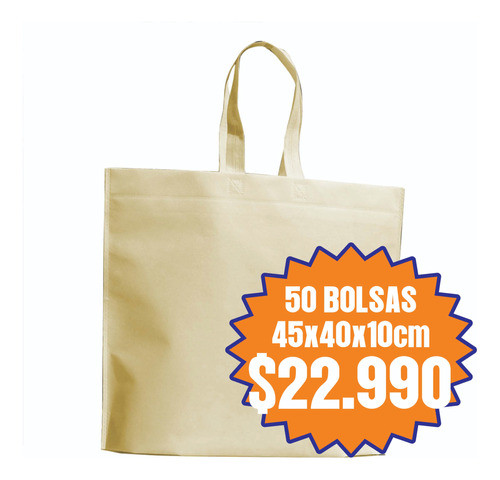Bolsas Friselina 80grs Beige (45x40x10cm) Sublimar/estampar 1